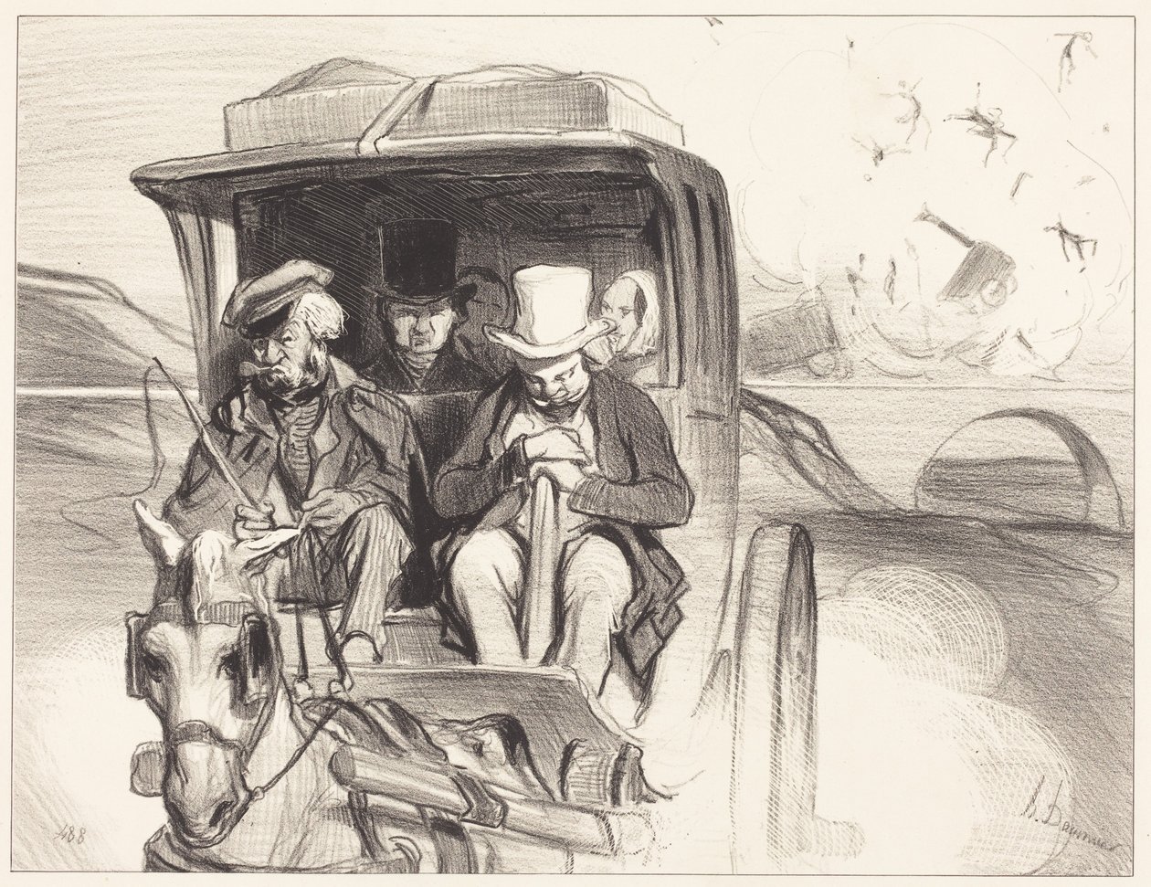 No tak ... k čertu, kočí ... od Honoré Daumier