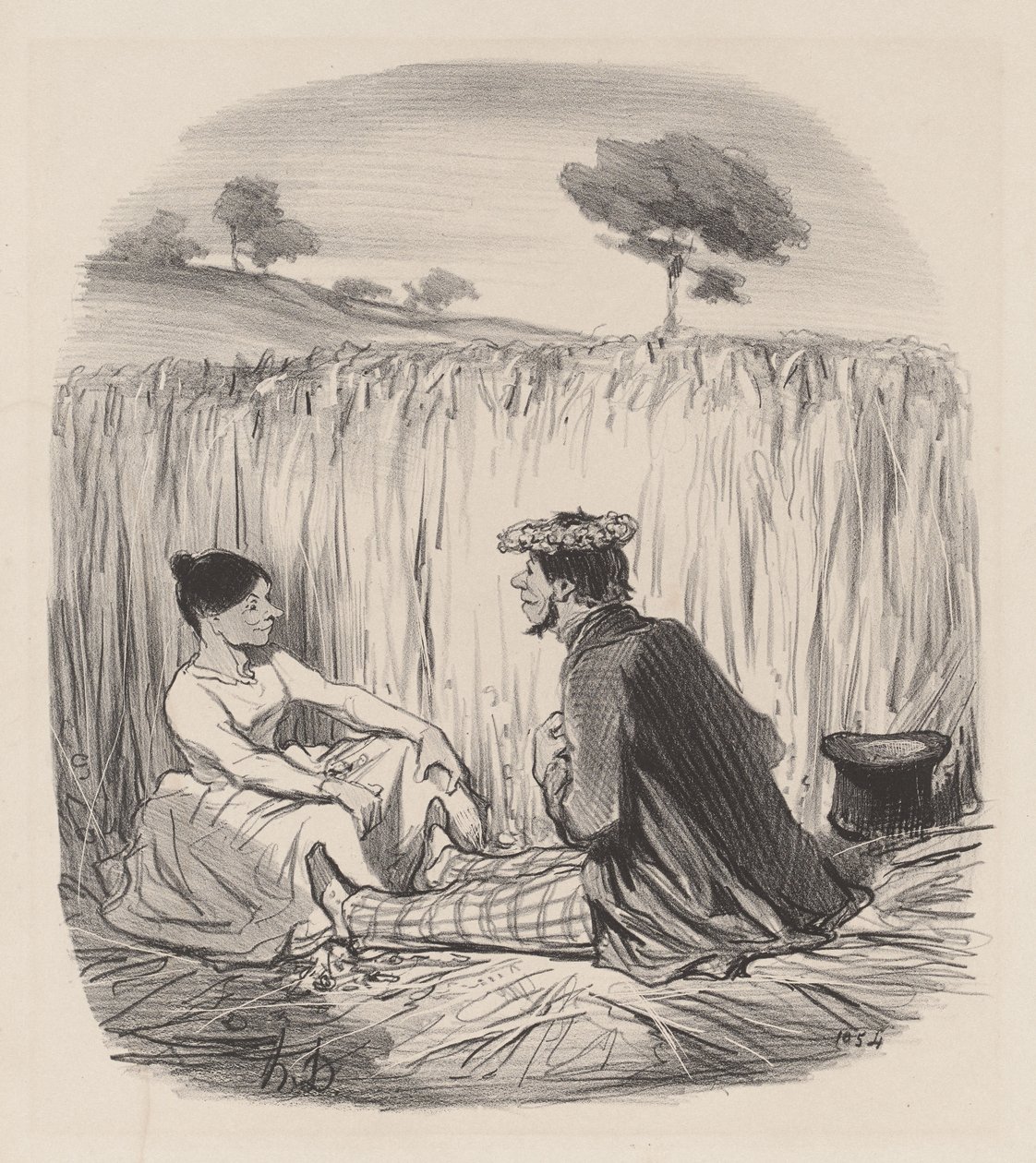 Idyla v obilí od Honoré Daumier