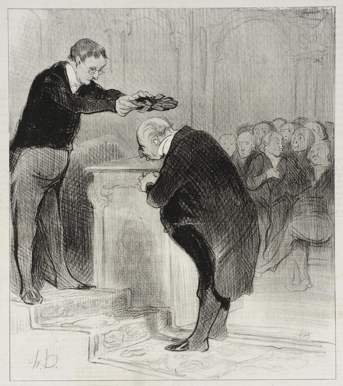 Přistupte, pane Gérenflote... pojďte převzít korunu... od Honoré Daumier