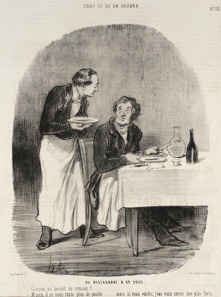 V restauraci za 32 sou od Honoré Daumier