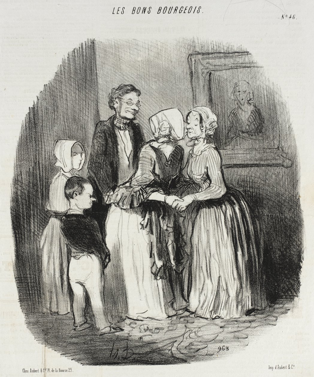 O Novém roce, povinná návštěva u tety Rabourdinové od Honoré Daumier