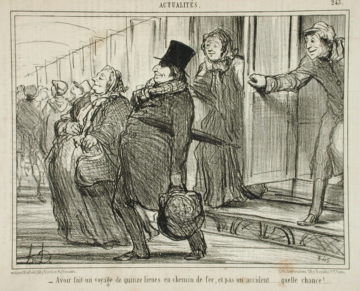 Udělat cestu patnácti mil železnicí... od Honoré Daumier