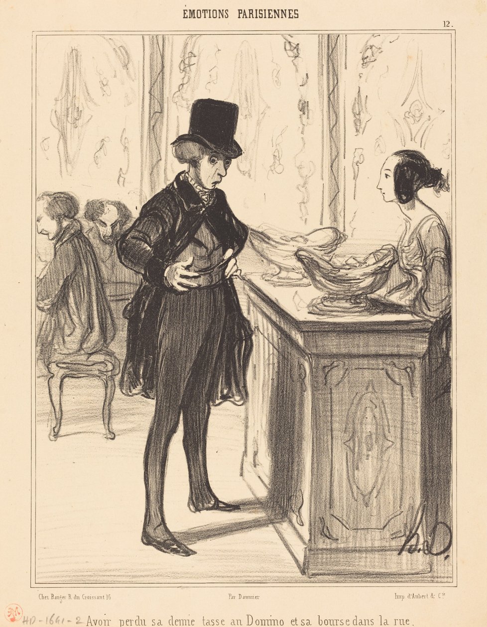 Přihrál v dominu půl šálku a na ulici ztratil peněženku od Honoré Daumier