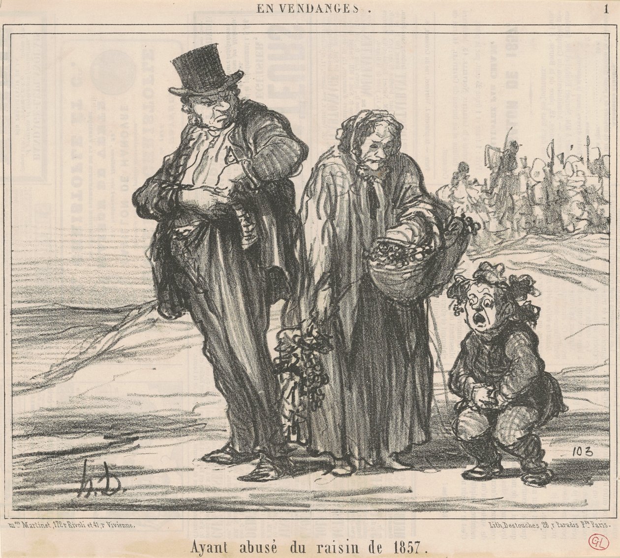 Zneužil hrozny z roku 1857 od Honoré Daumier