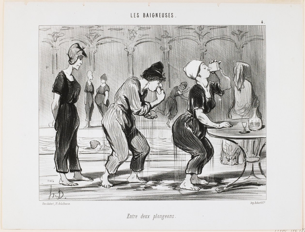 Mezi dvěma koupelemi od Honoré Daumier
