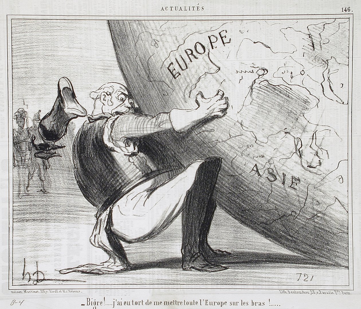 Sakra!... Neměl jsem si brát celou Evropu na paži! od Honoré Daumier