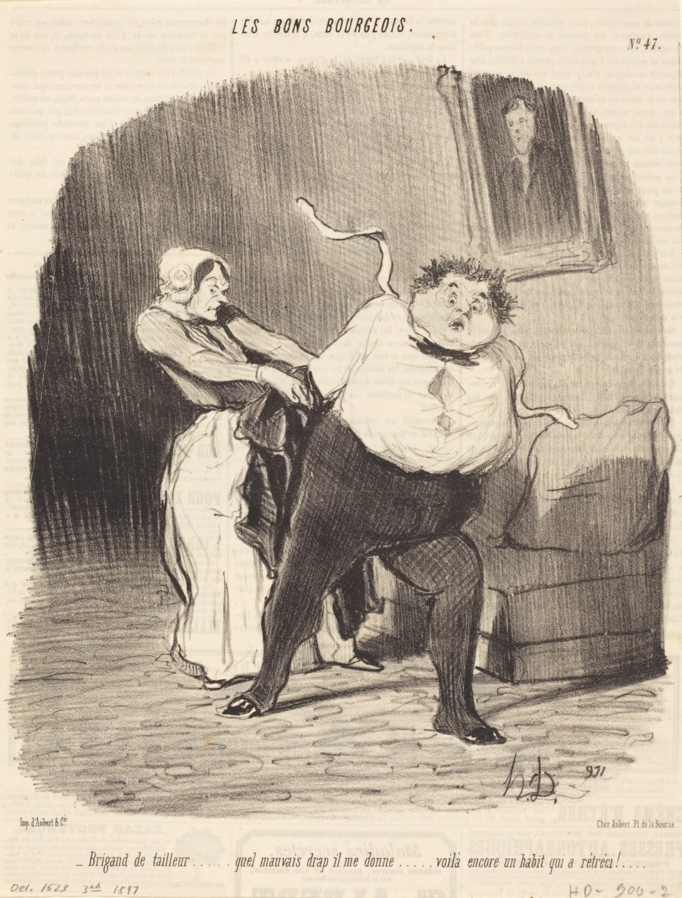 Loupežnický krejčí... další šat... sražený! od Honoré Daumier