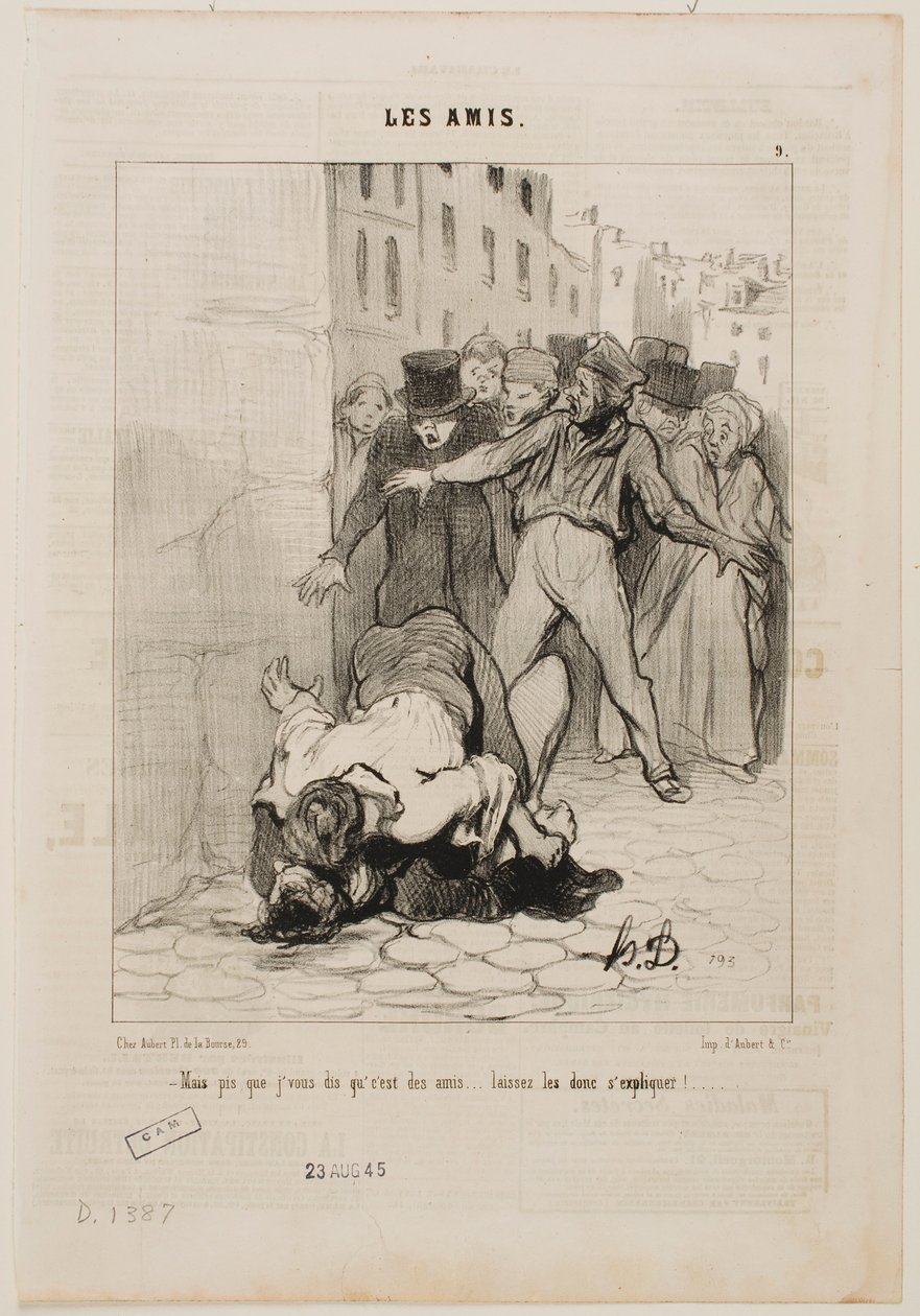 Ale říkám vám, jsou to přátelé... jen se jeden druhému vyjadřují. od Honoré Daumier