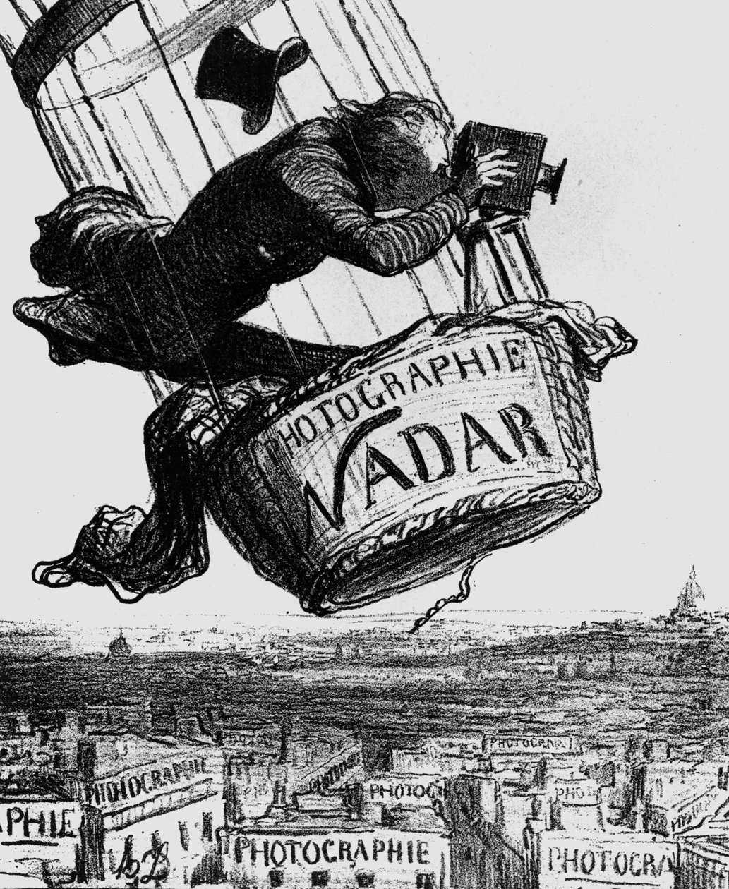 Karikatura Gaspard-Felix Tournachon, aka Nadar (1820-1910) 1862 (rytina) od Honoré Daumier
