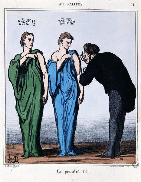 Kreslený film o plebiscitu z 8. května 1870 z „Le Charivari“ (barevné lito) od Honoré Daumier