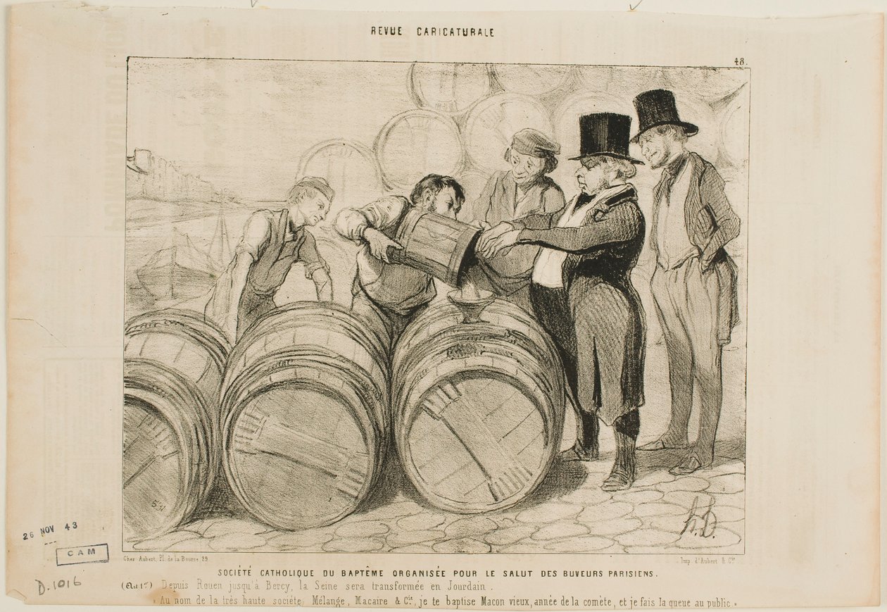 Založena katolická křestní společnost pro všechny opilce v Paříži od Honoré Daumier