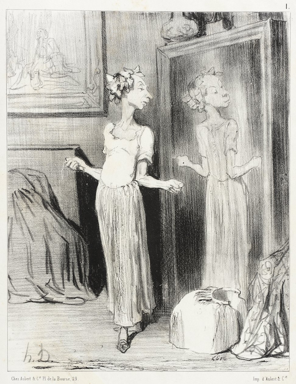 Je zvláštní, jak mě toto zrcadlo zplošťuje... od Honoré Daumier