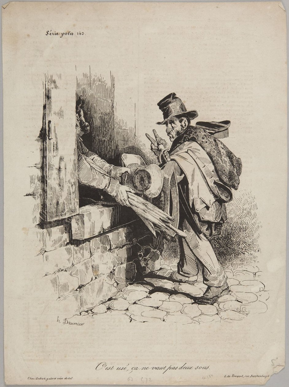 Je to opotřebované, nestojí to ani za dva sou, číslo 143 ze série Politická série z Le Charivari od Honoré Daumier