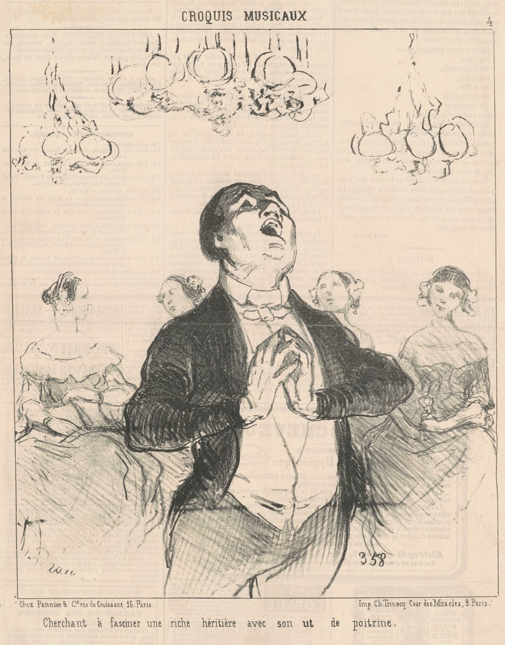 Snaží se fascinovat bohaté... od Honoré Daumier