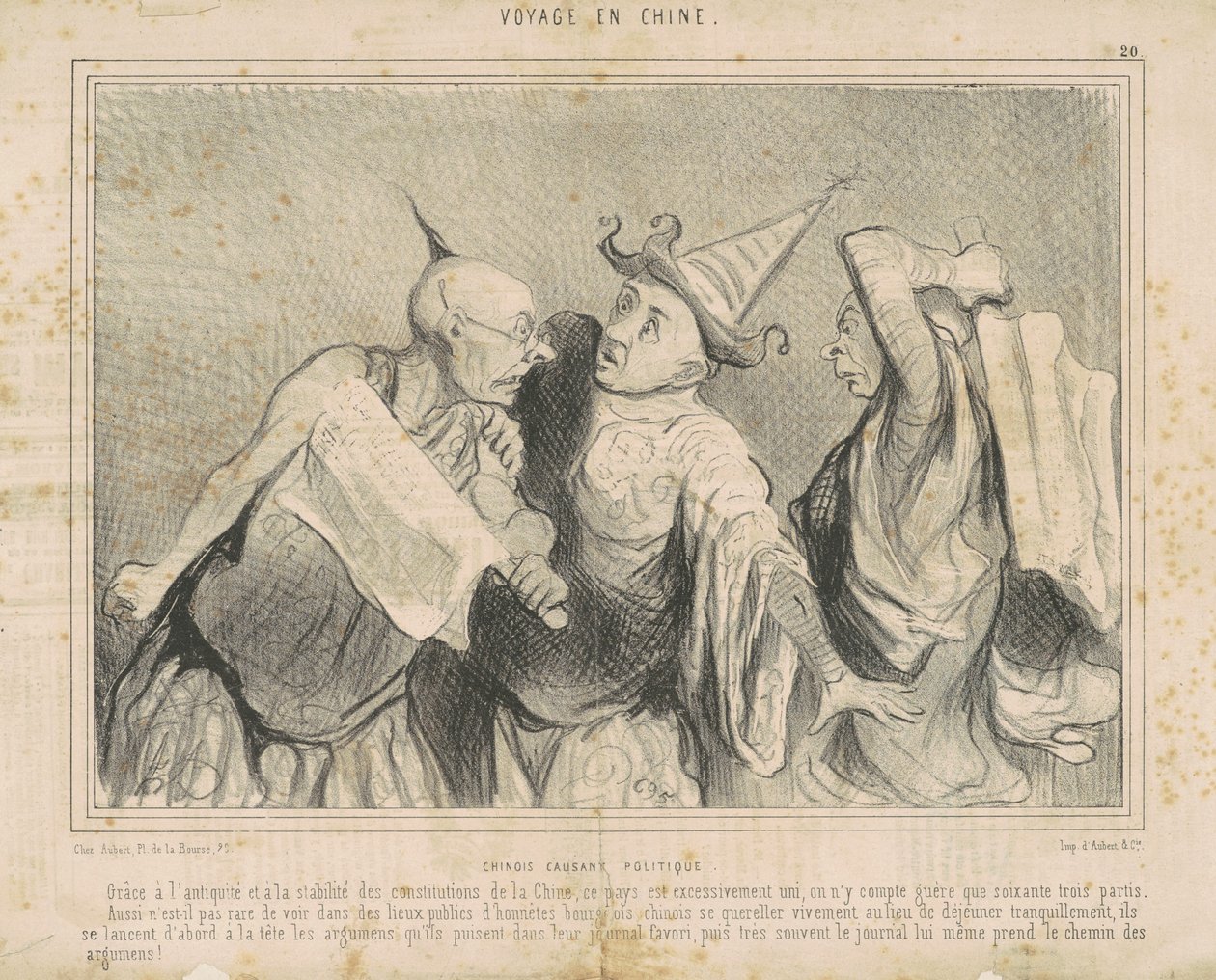 Číňané hovořící o politice od Honoré Daumier