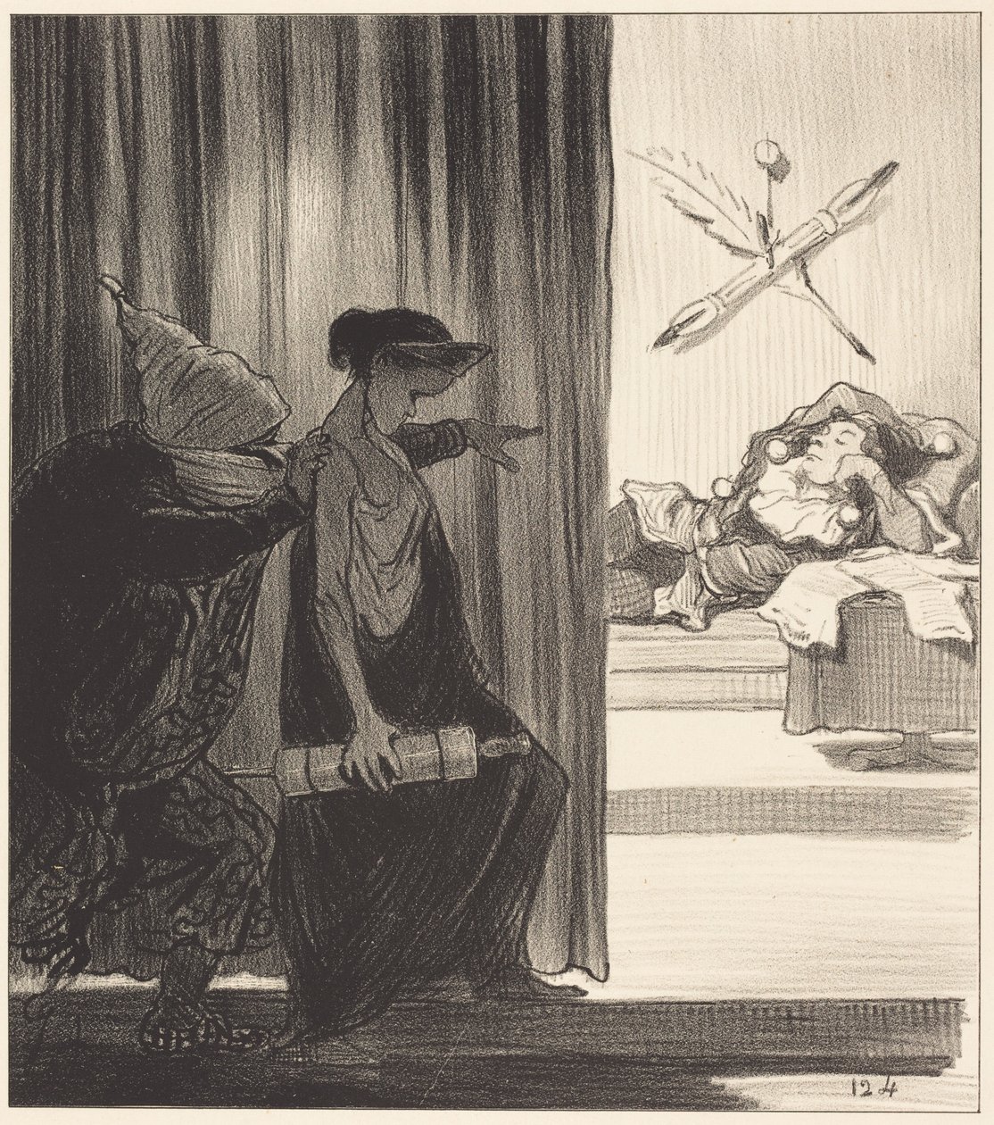 Clytemnestra tlačená mimi Véron... od Honoré Daumier