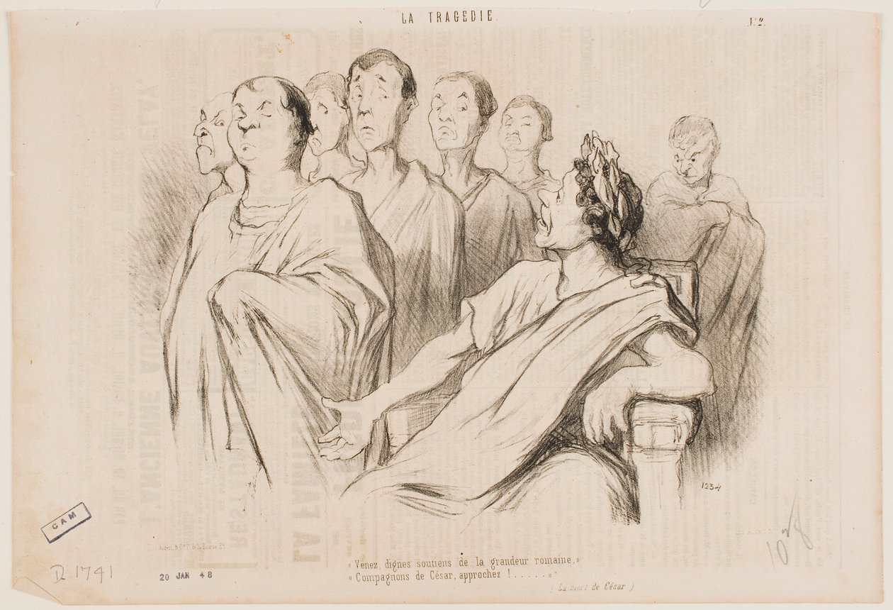 Pojďte, důstojné pilíře římské velikosti... přátelé Caesara, přistupte! od Honoré Daumier