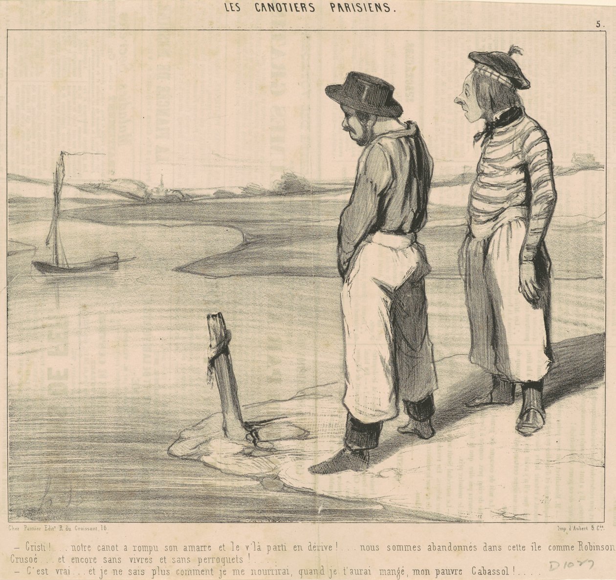 Kriste! ... Náš člun přetrhl své lano ... od Honoré Daumier