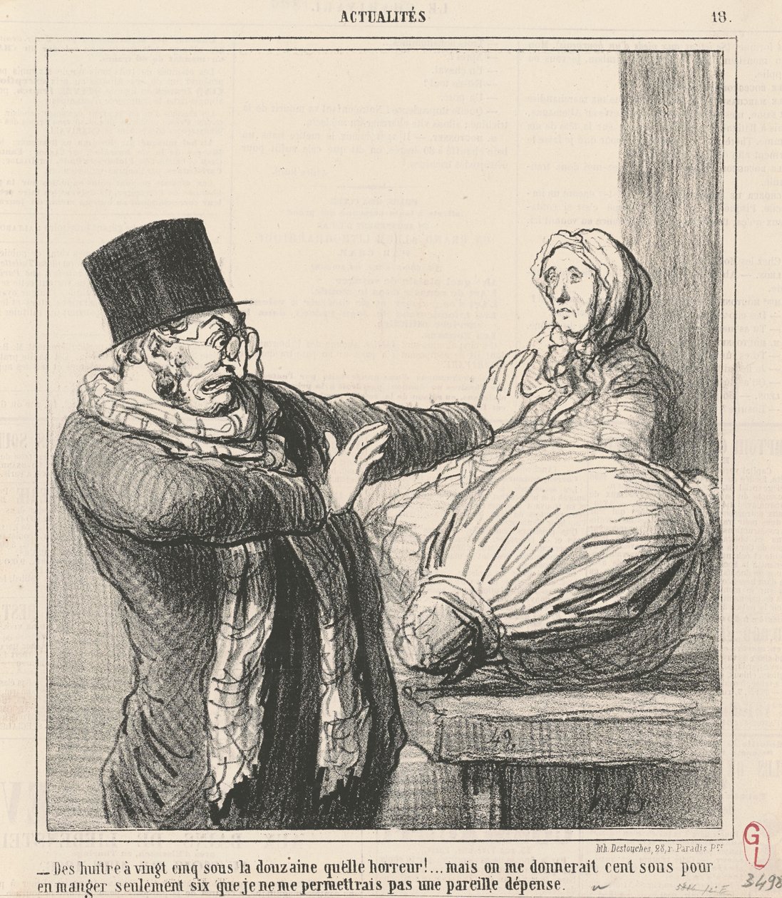 Ústřice za dvacet pět sous tuctu ...! od Honoré Daumier