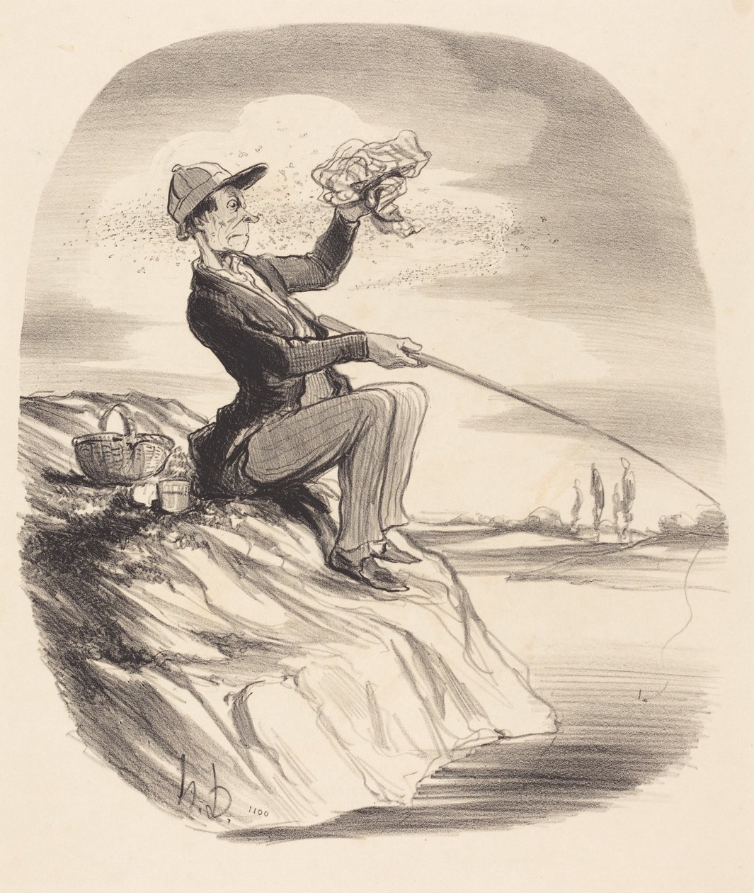 Nepříjemnost při rybaření... od Honoré Daumier