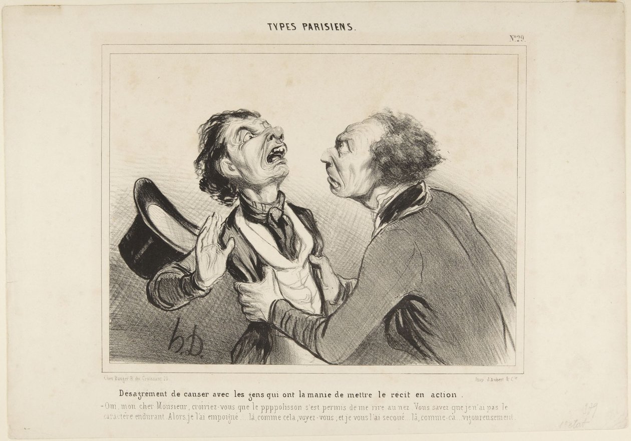 Nepříjemnost rozhovoru s lidmi ..., číslo 29 ze série Pařížské typy od Honoré Daumier