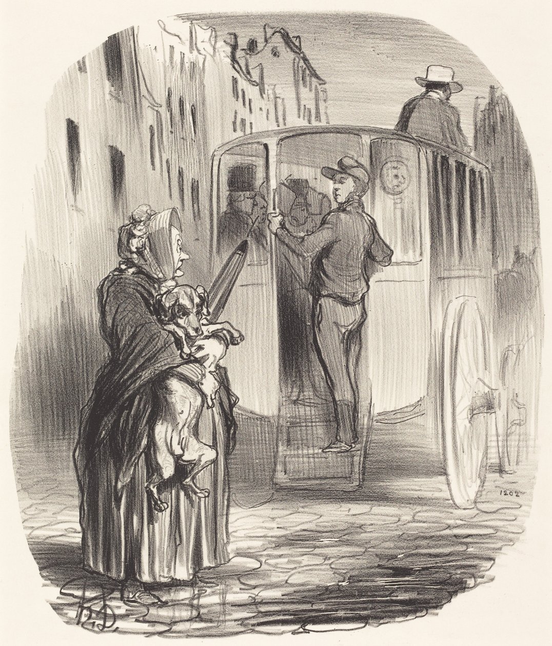 Promiňte, občanko... nepřijímám psy... od Honoré Daumier