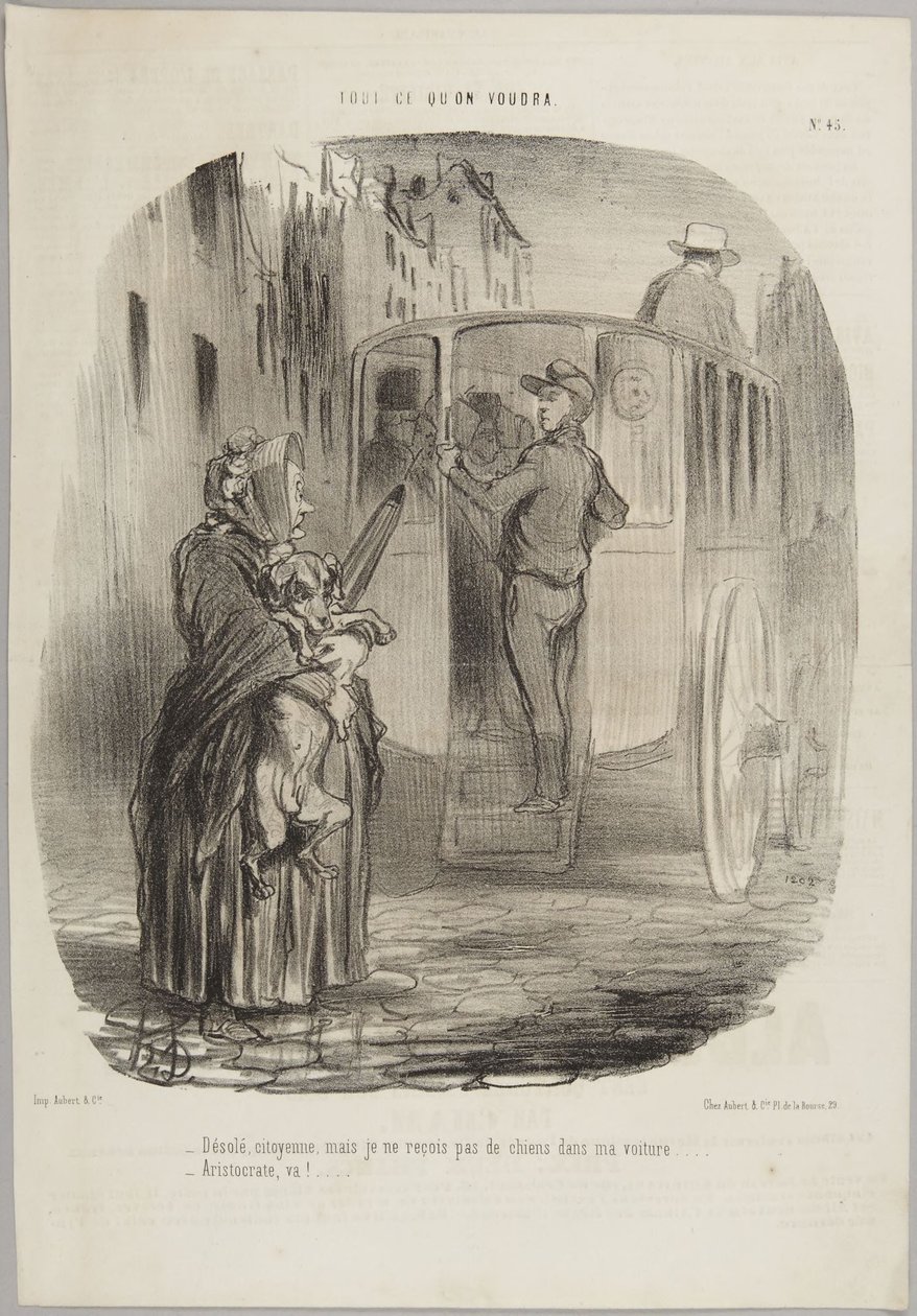 Promiňte, občanko..., číslo 45 ze série „Tout ce qu’on voudra“ z časopisu Le Charivari od Honoré Daumier