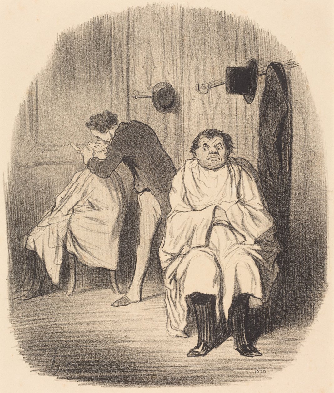 K čertu! ... Zdá se, že břitva není příliš dobrá ... od Honoré Daumier