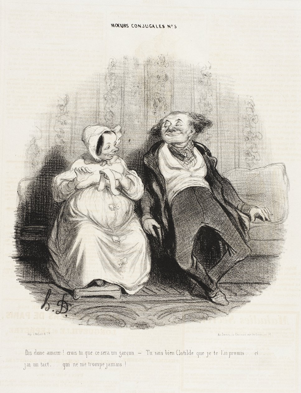 Řekni, lásko! Myslíš, že to bude chlapec? od Honoré Daumier