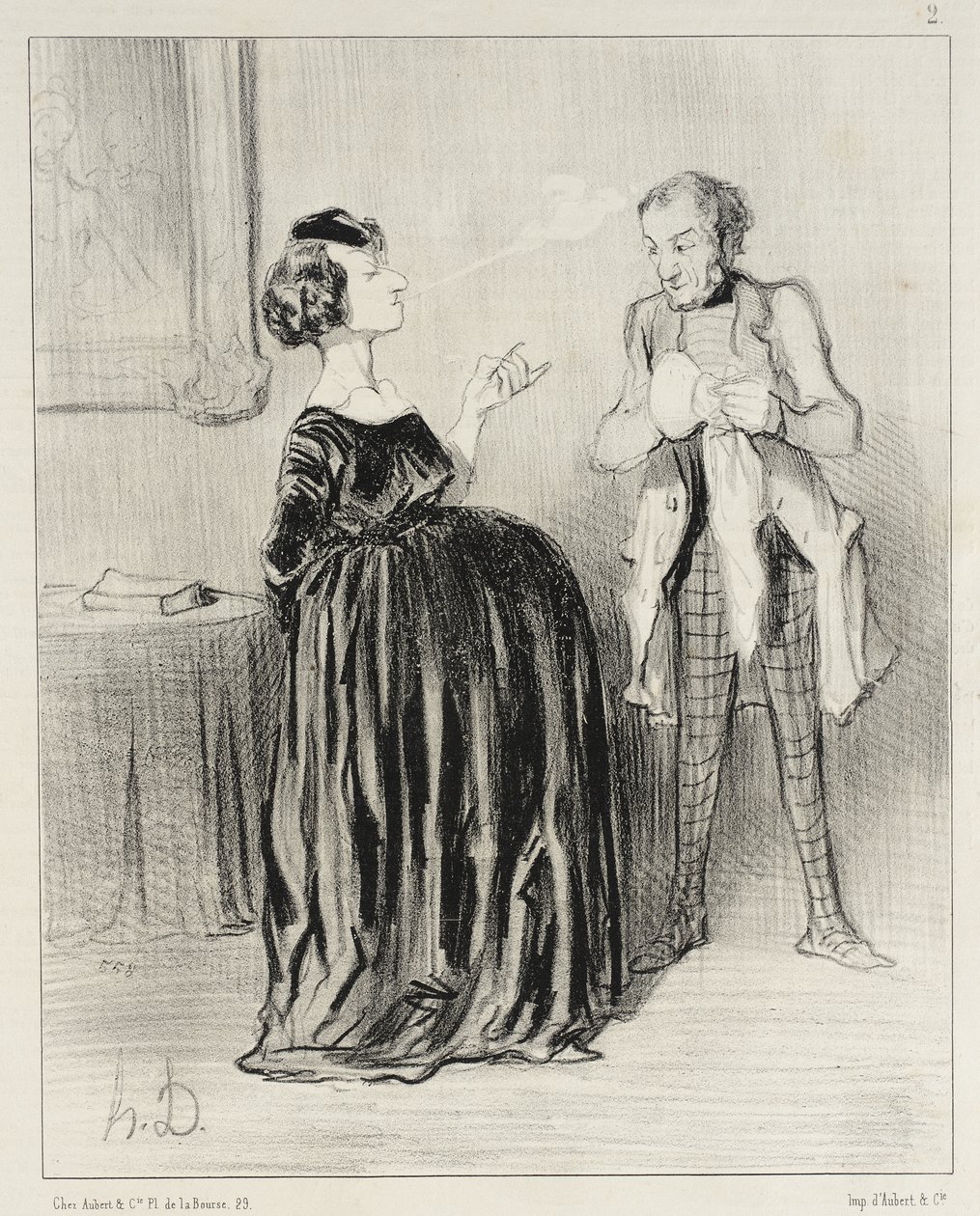 Poslyš... můj manžel... mám velkou chuť nazvat své drama... od Honoré Daumier
