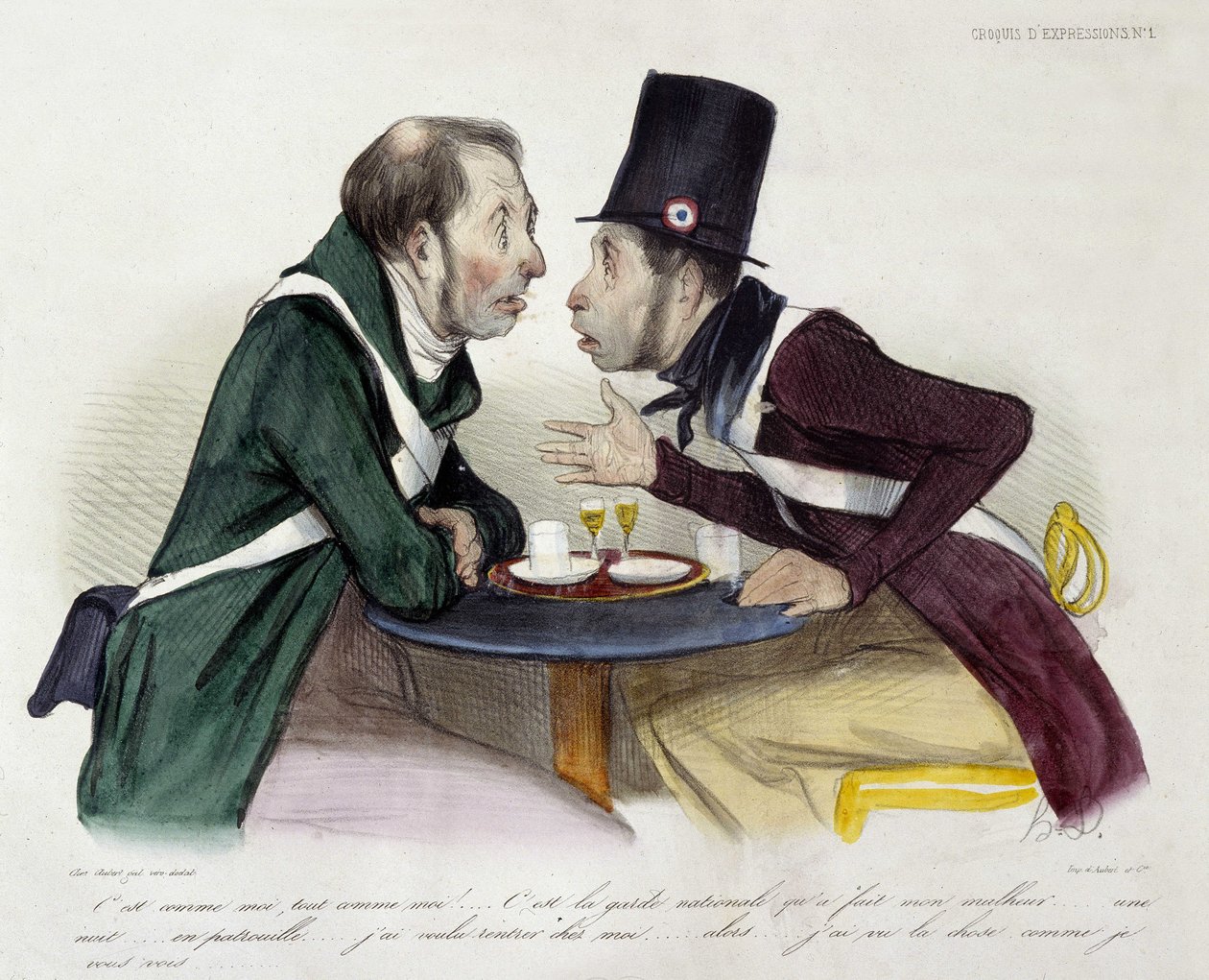Diskuse o bistru mezi národními gardami - od Daumiera od Honoré Daumier