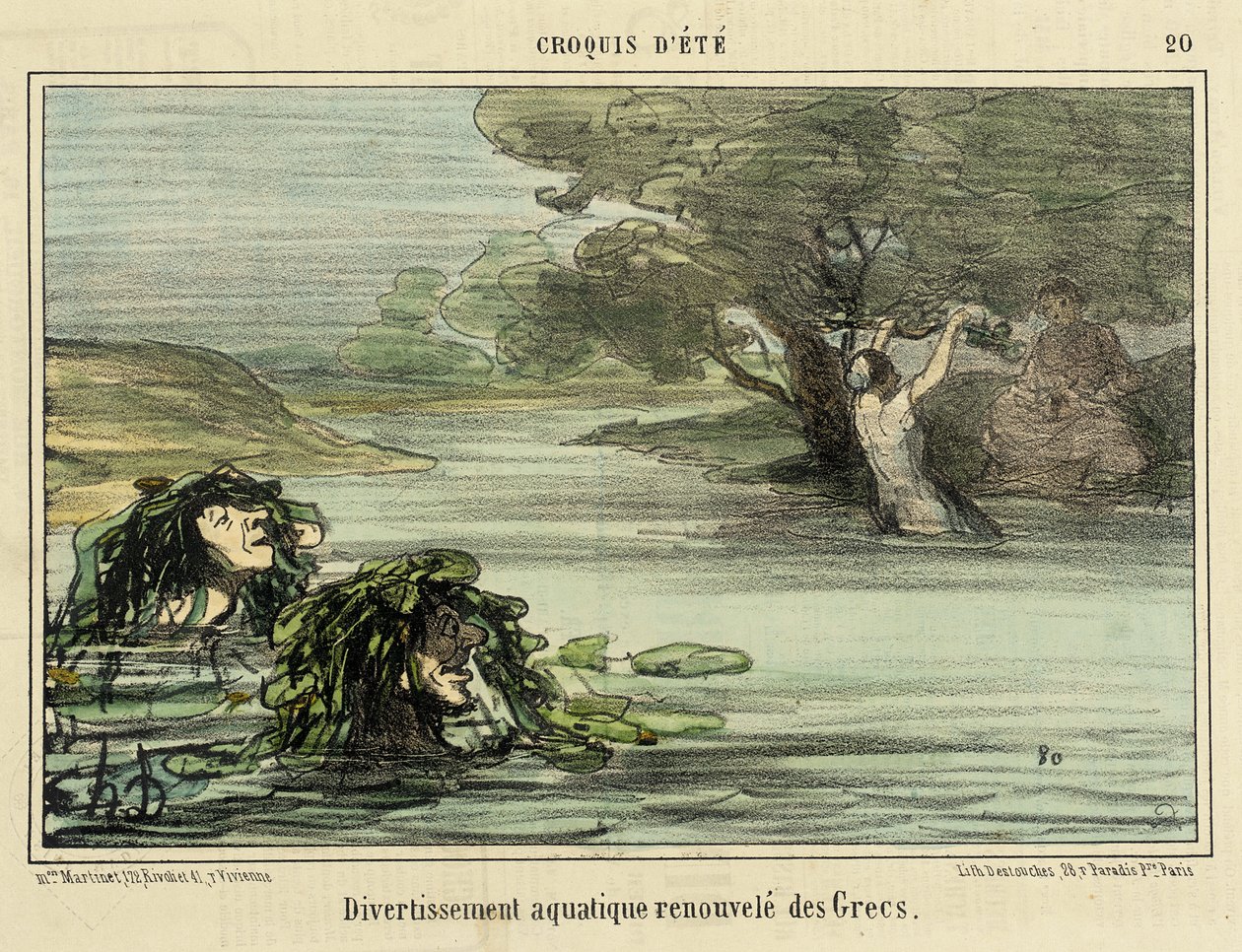 Obnovená vodní zábava Řeků od Honoré Daumier