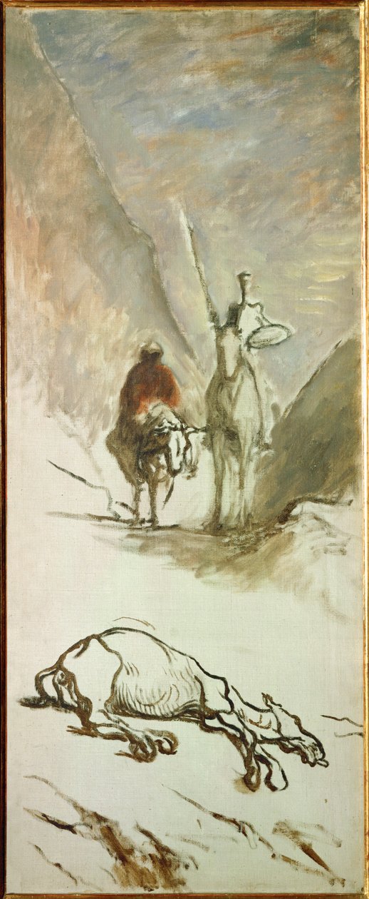 Don Quijote a mrtvý mezek od Honore Daumier