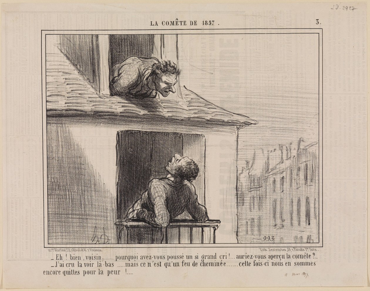 Nuže, sousede,... (Kometa z roku 1857, tabule 3) od Honoré Daumier