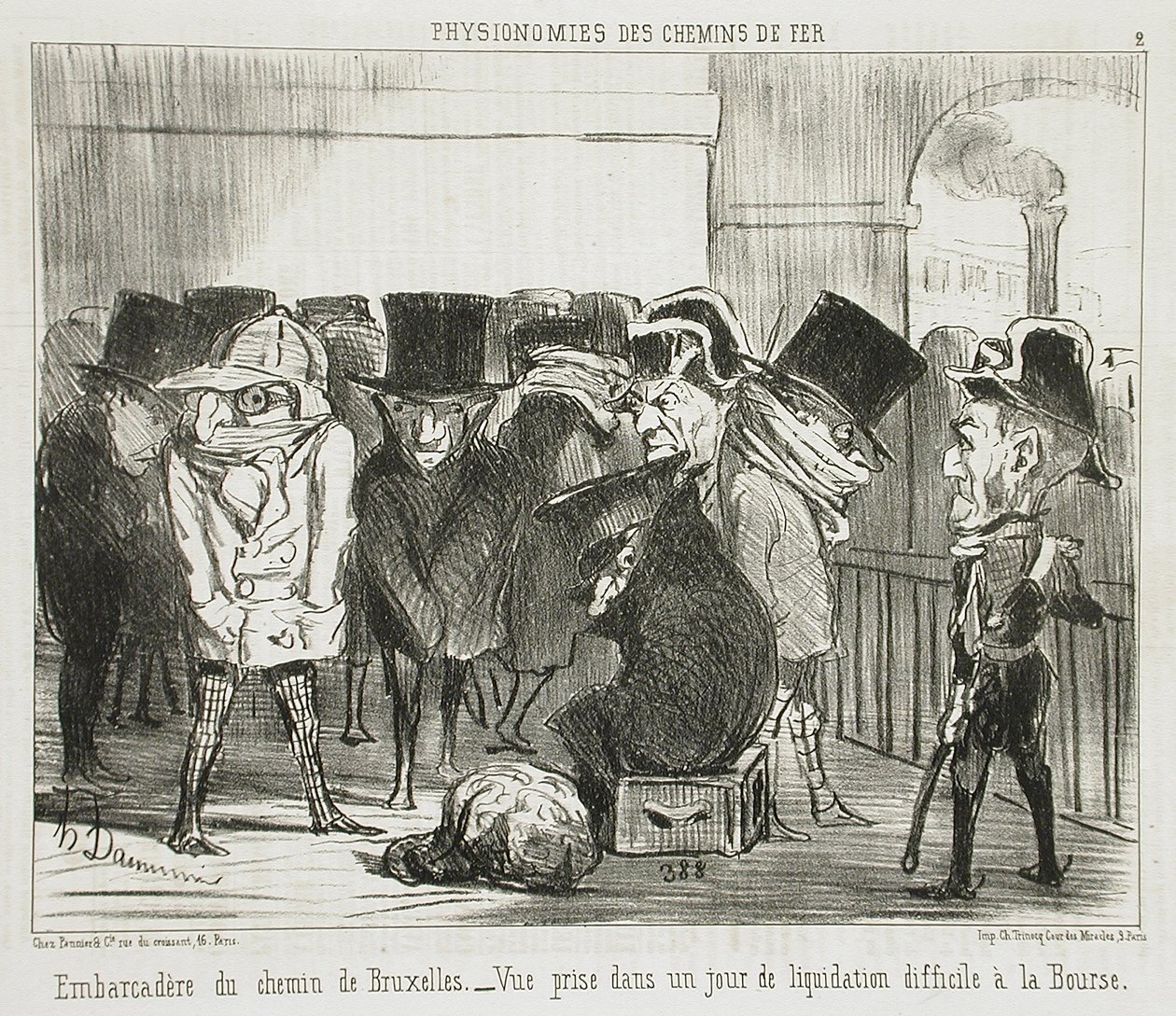Nádraží bruselské železnice od Honoré Daumier