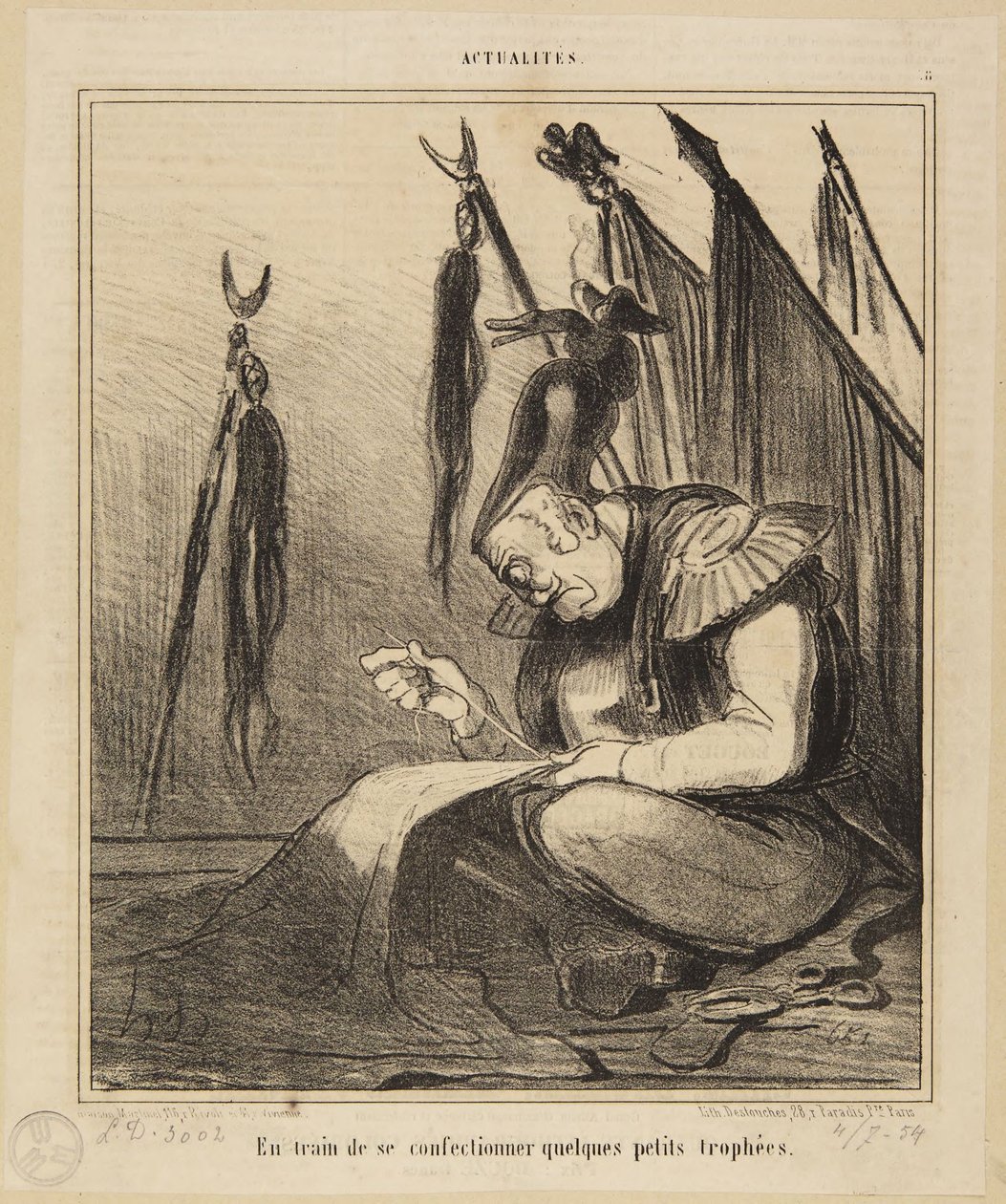 „Právě mu vyrábí pár malých trofejí.“ od Honoré Daumier