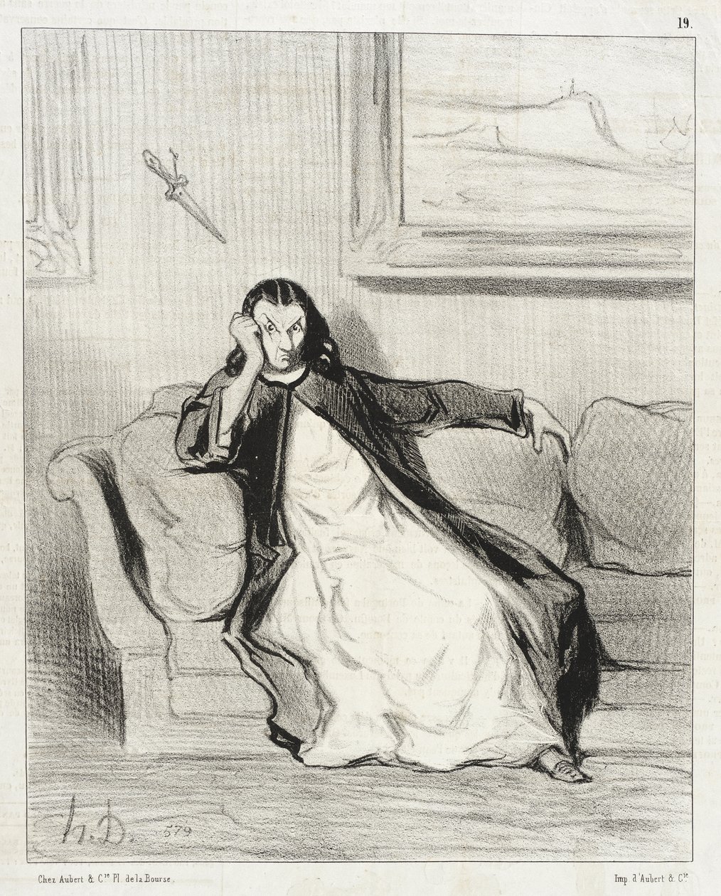 Peklo a zatracení!... Vypískána... Vypískána!!... Vypískána! od Honoré Daumier