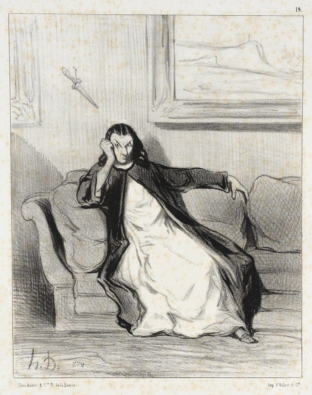 Peklo a zatracení!... vypískána!... od Honoré Daumier
