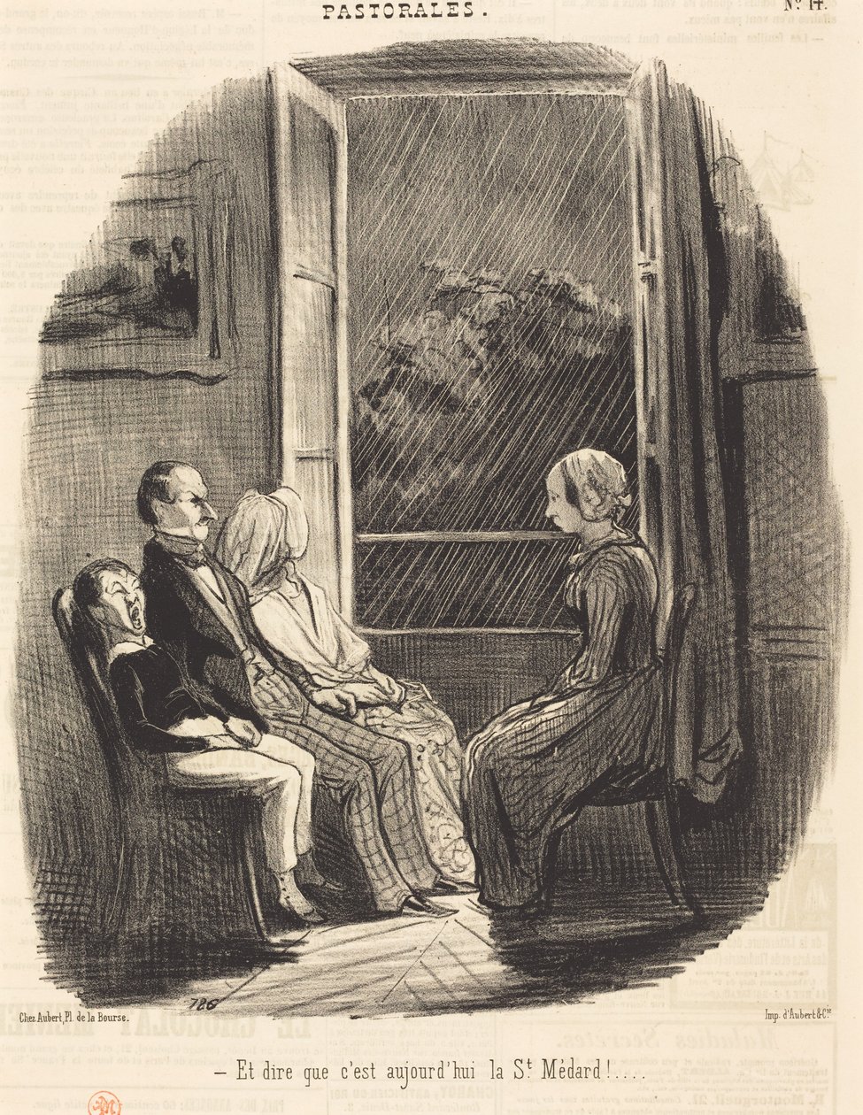 A pomyslet, že je dnes svatý Medard! od Honoré Daumier