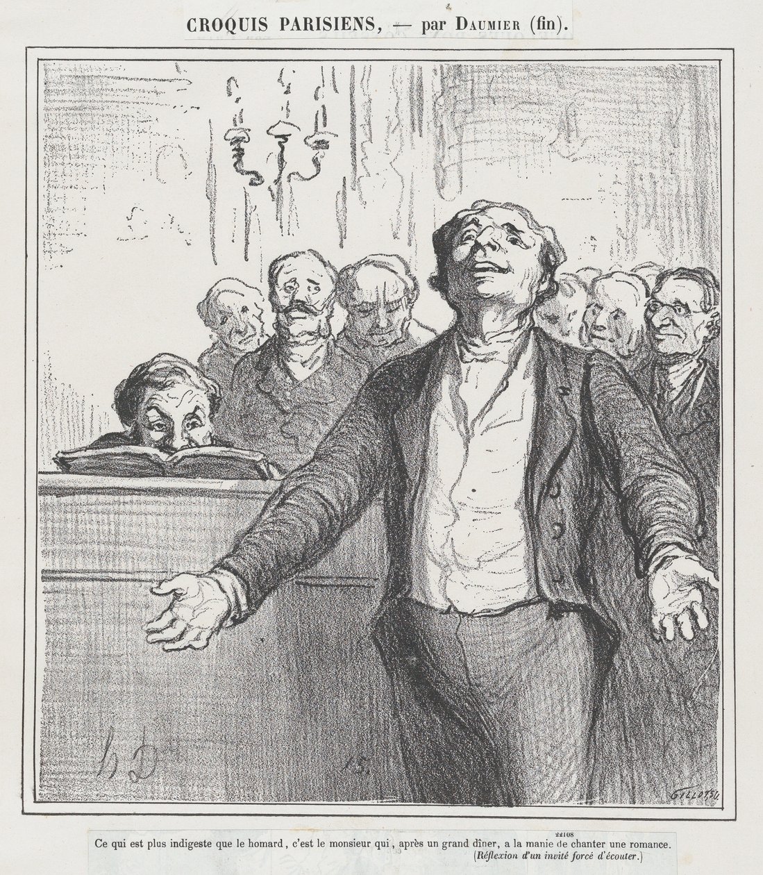 Ještě nestravitelnější než večeře s humrem..., z „Pařížských skic“ od Honoré Daumier