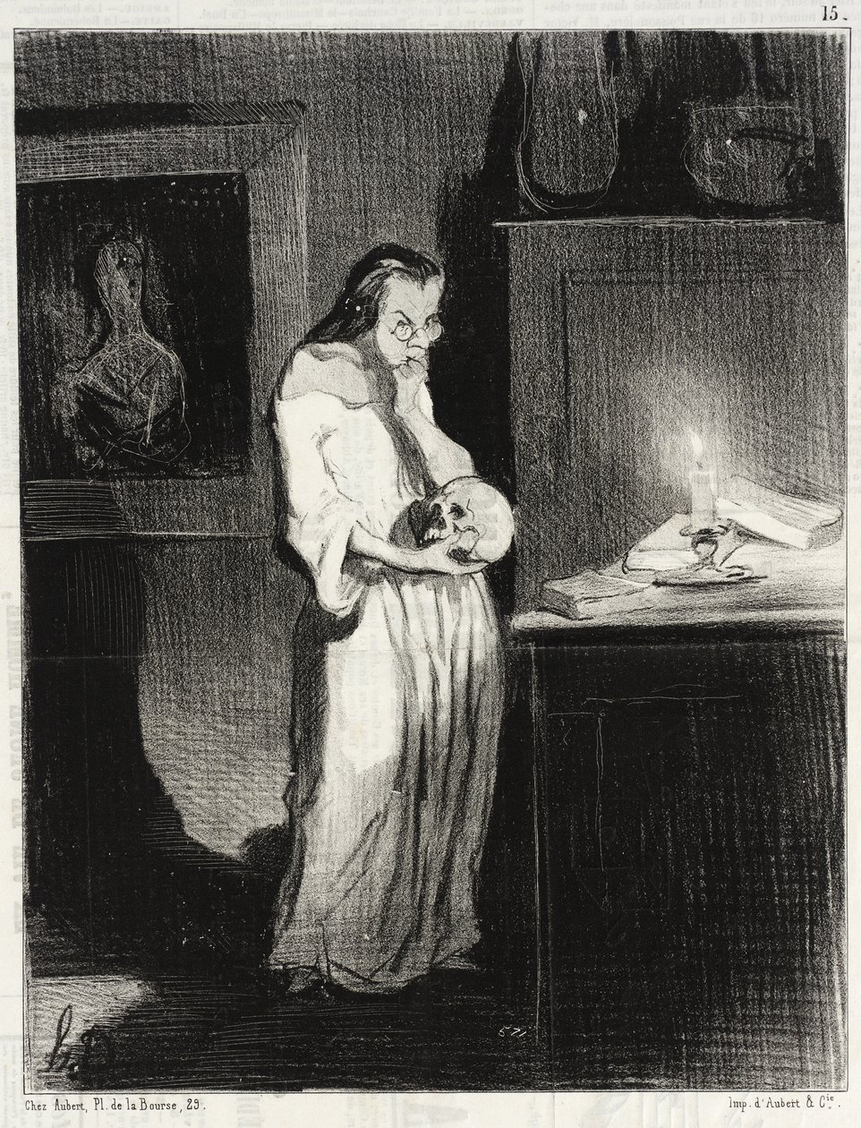 Humanitární spisovatelka oddávající se muži... od Honoré Daumier