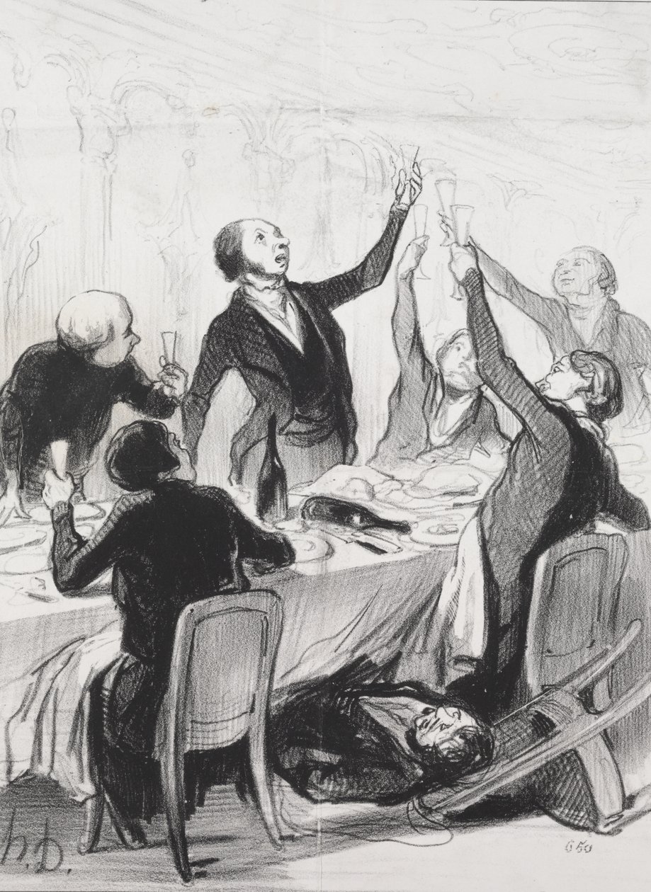 43. přípitek...společnosti střídmosti od Honoré Daumier