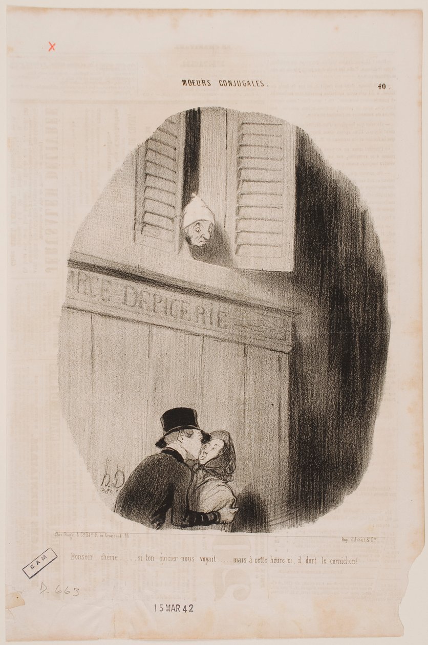 Dobrou noc, můj miláčku... kdyby nás tvůj hokynář viděl... od Honoré Daumier