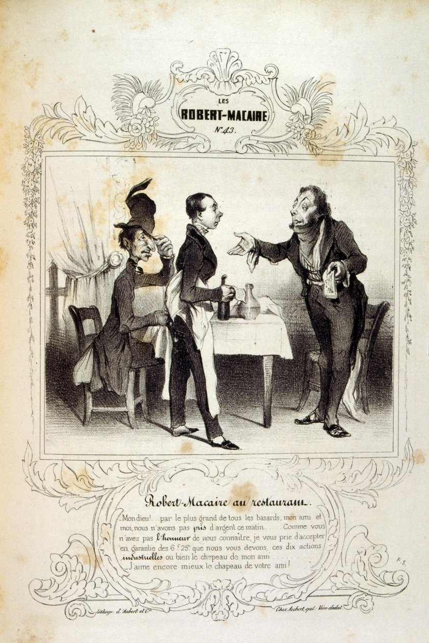 Nápady a legendy Philipon pod názvem Les Cent a Robert Macaire od Honoré Daumier