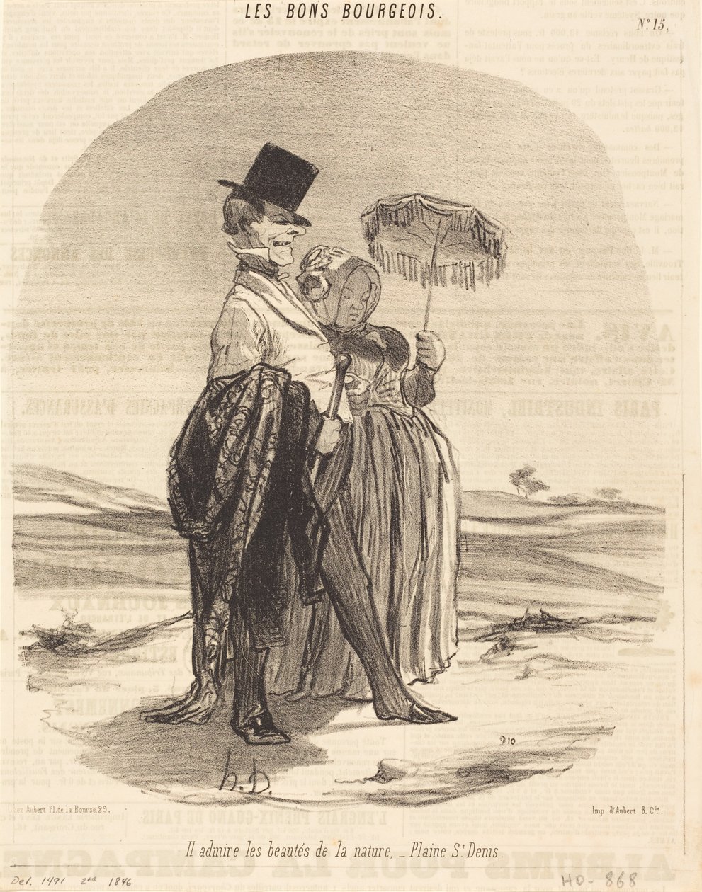 Obdivuje krásy přírody – Plaine St. Denis od Honoré Daumier