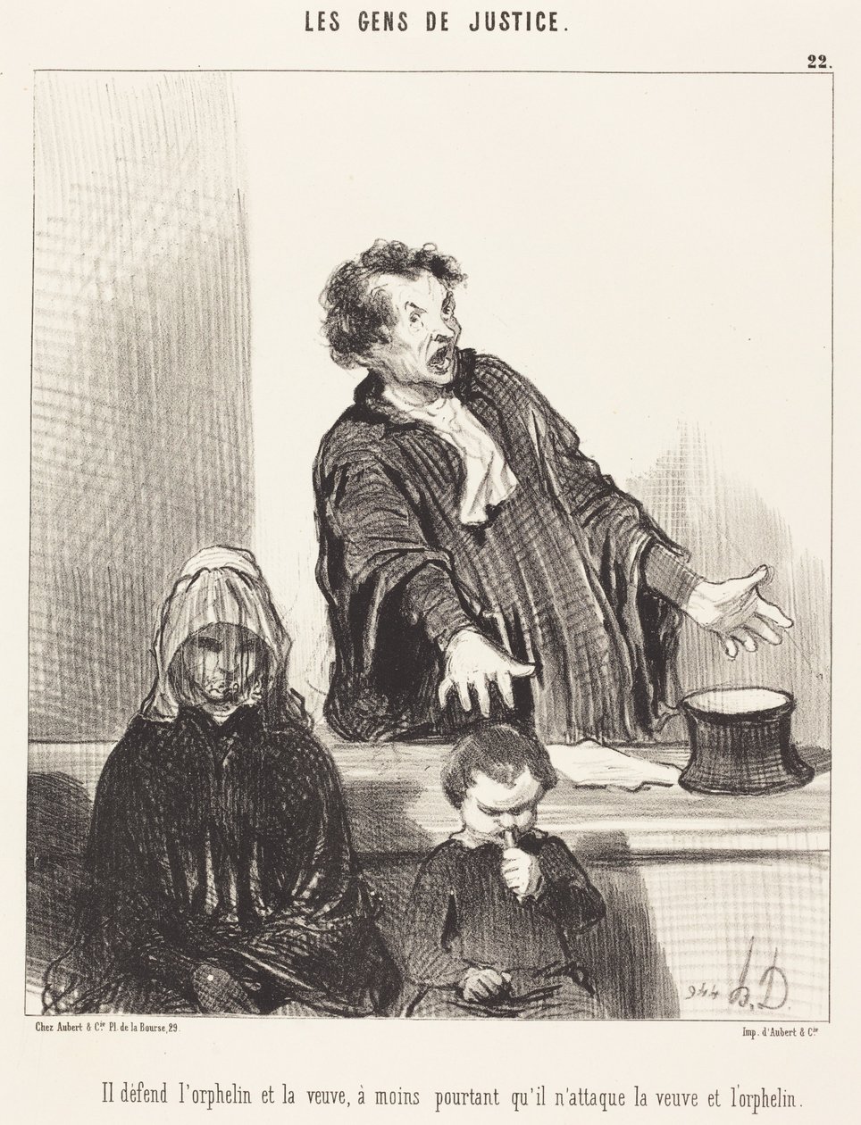 Zastává se sirotků a vdov, ledaže... od Honoré Daumier