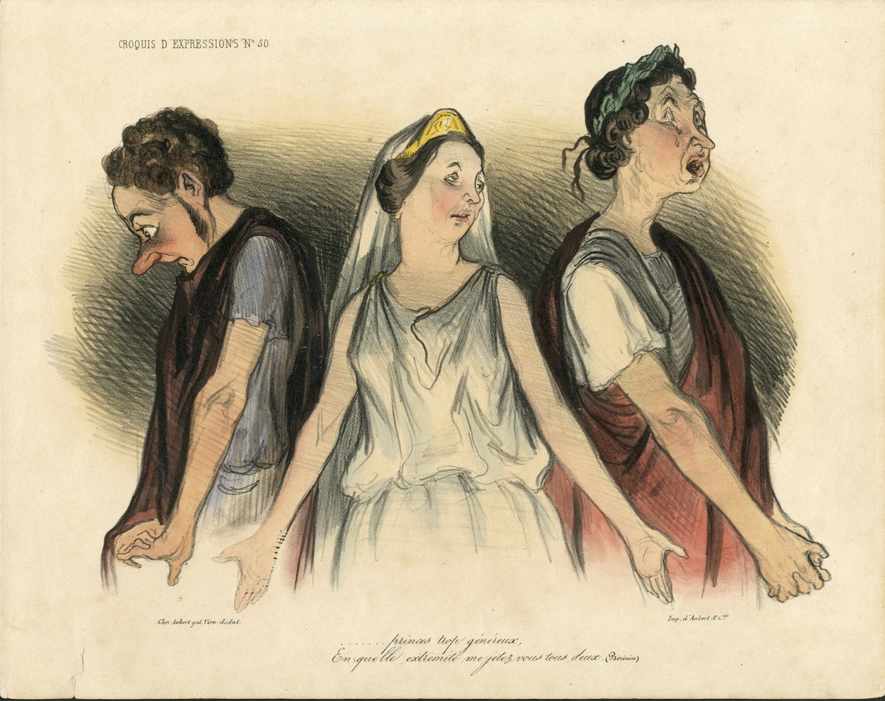 Ilustrace Honore Daumier (1808-1879) tanec - Divadlo - Herec, herečka Komik od Honoré Daumier