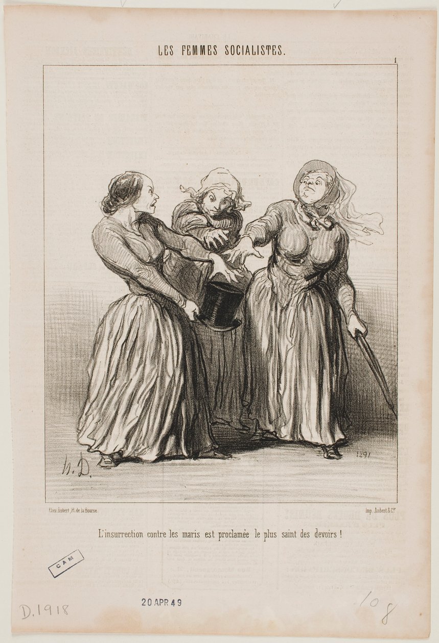 Vzpoura proti manželům je prohlášena za první a nejsvatější povinnost v životě! od Honoré Daumier