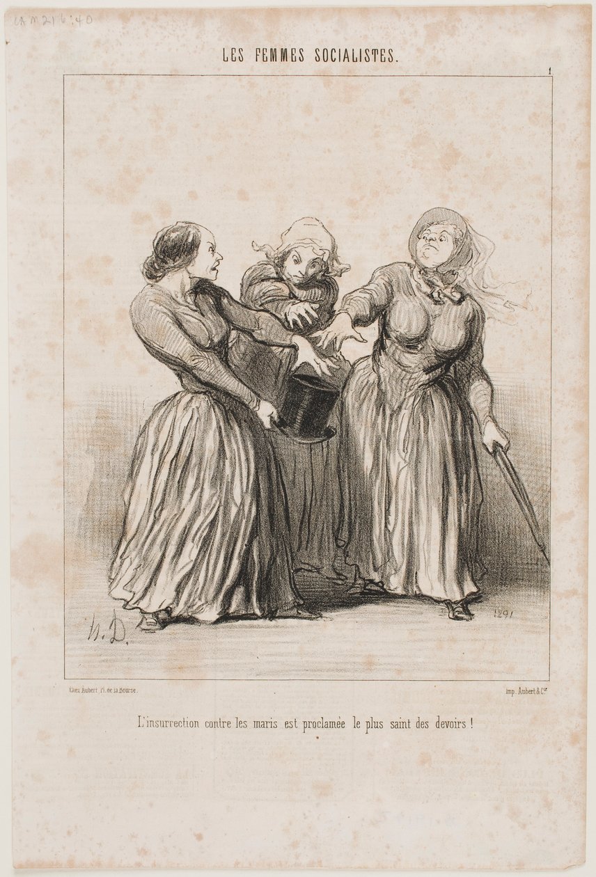 Povstání proti manželům je prohlášeno za první a nejsvětější povinnost v životě! od Honoré Daumier