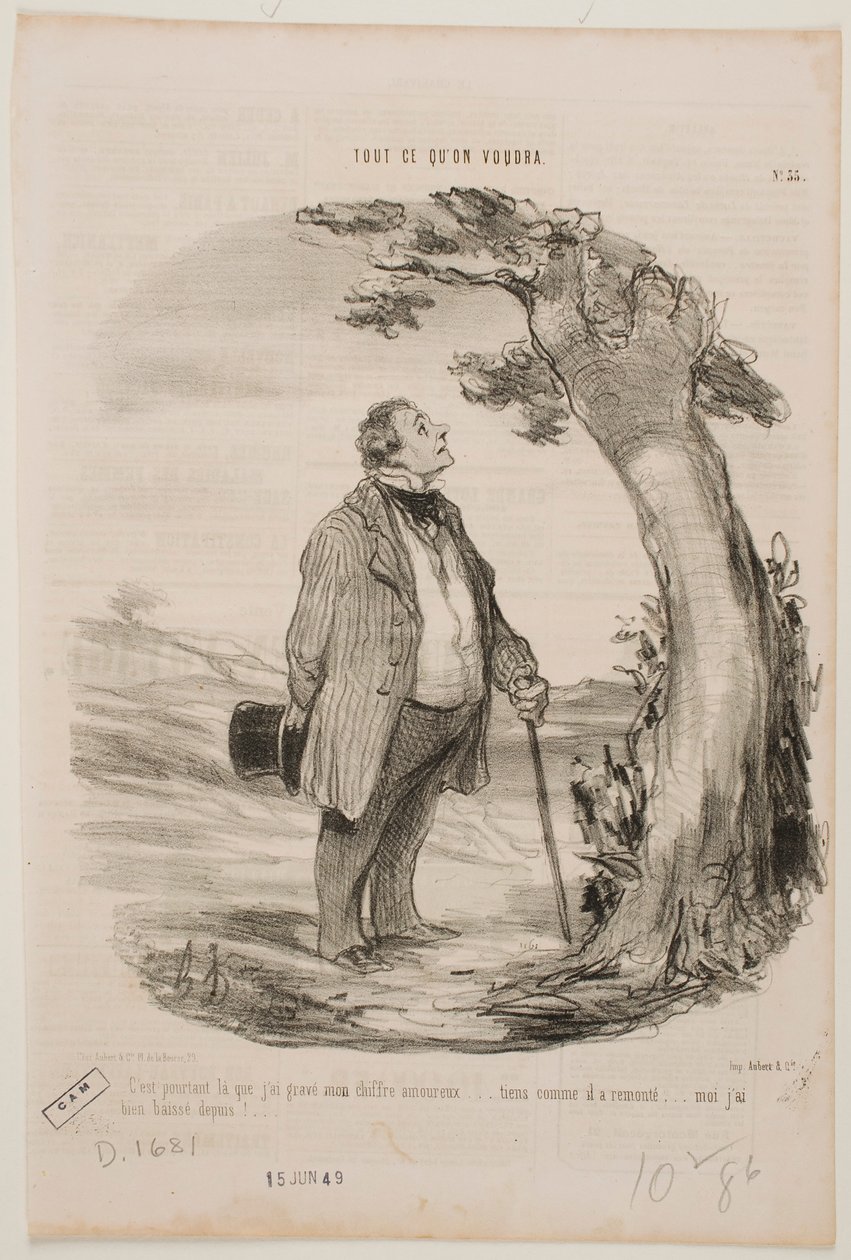 Zde jsem vyryl iniciály své lásky... od Honoré Daumier